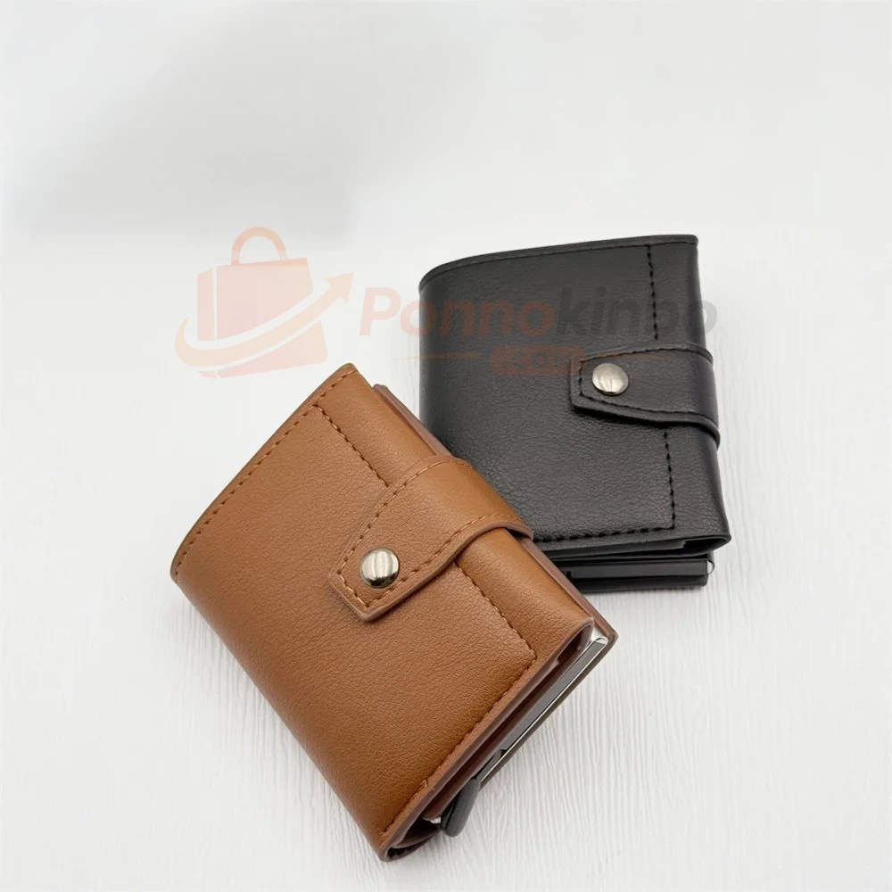 Anti Thief RFID Card Holder Retro Multifunctional Slim Cardholder Automatic Pop-up Card Wallets
