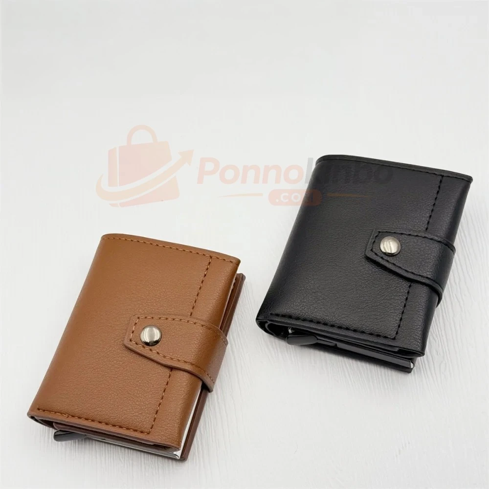 Men's RFID Blocking Automatic Pop-Up Slim Card Holder Wallet